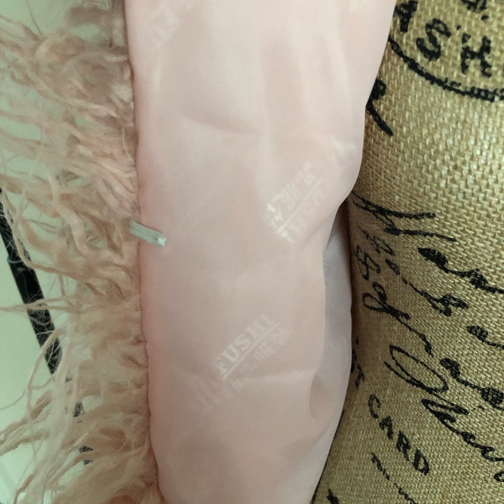 Light Pink Shaggy Faux Fur Jacket - Picture 3 of 5